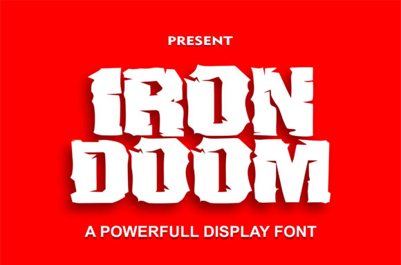 Iron Doom: A Bold Display Font for Creative Product Design
